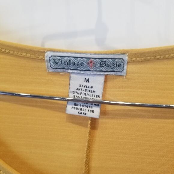 Mustard Fall Color Tunic Top Tunic Comfy Round Neck Front Pockets Women's Size M - Picture 2 of 3